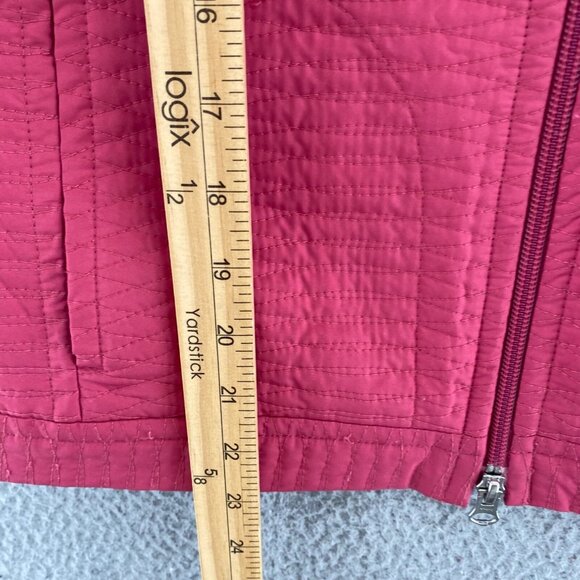 Talbots Jacket Womens Small Petite Pink Vest Quilted Sleeveless Full Zip Pocket - Picture 10 of 11